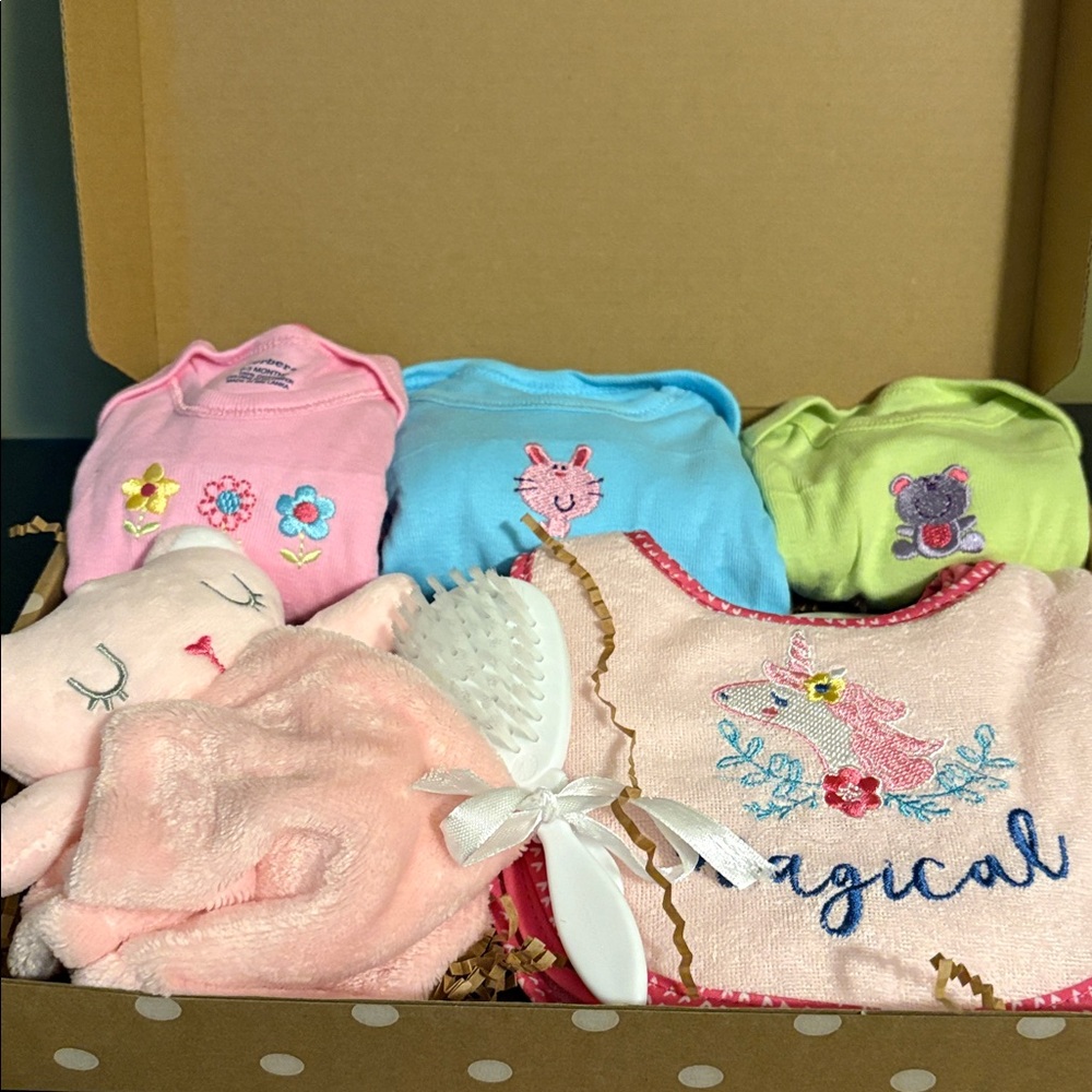 Gerber Onesies set 5Newborn 3 /0-3months comb set Lovie pack bibs all new